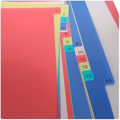 Plastic file index paper label 31 pages classified card paper Color a4 11 hole loose-leaf paper