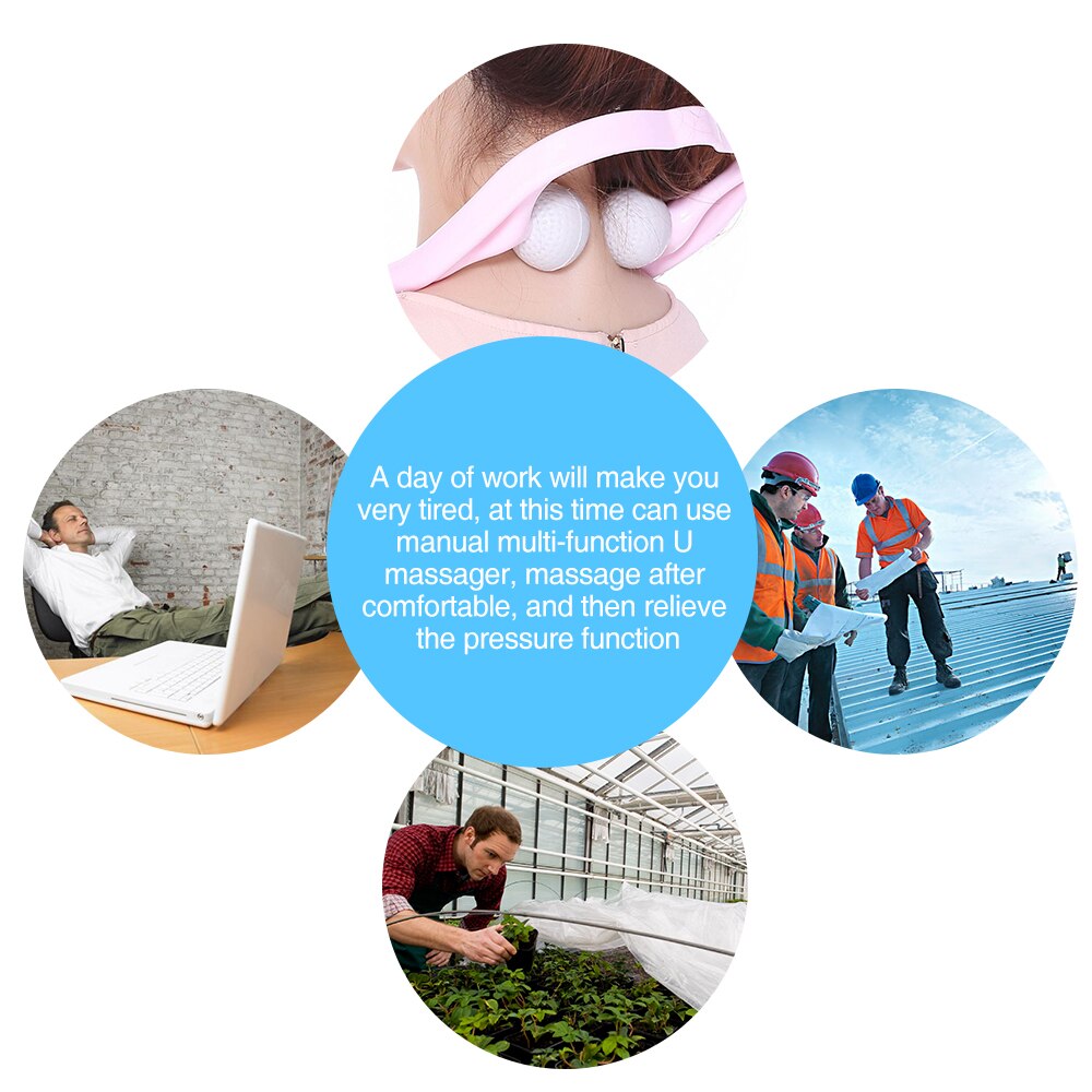 Neck Shoulder Dual Trigger Point Self Massager Pressure Point Therapy Neck Massage Tool Pressure Relieve Hand Roller Massager