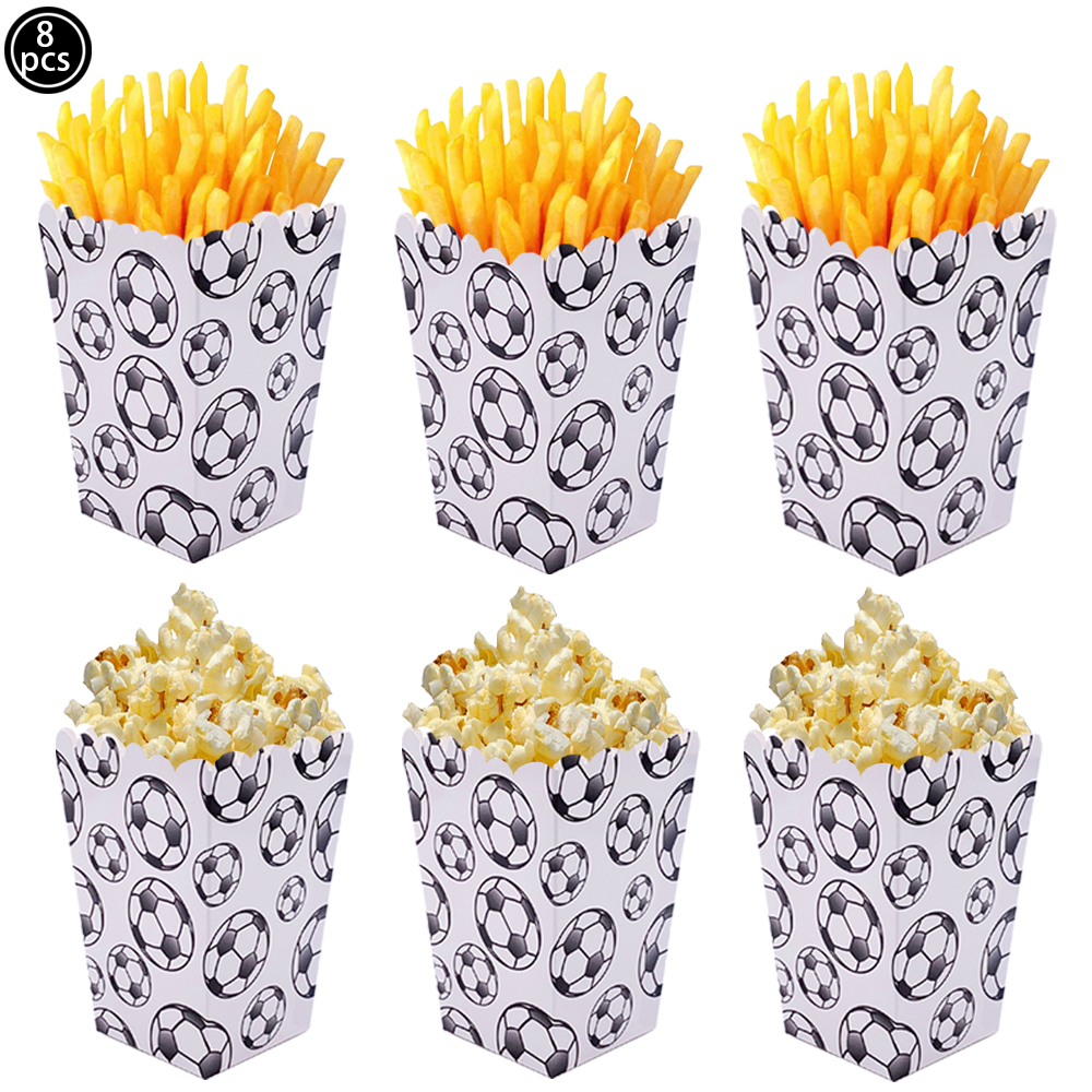Soccer Ball Popcorn Box Paper Plate Cup Napkin Tablecloth Football Theme Disposable Tableware Sport Boy Birthday Party Decoratio