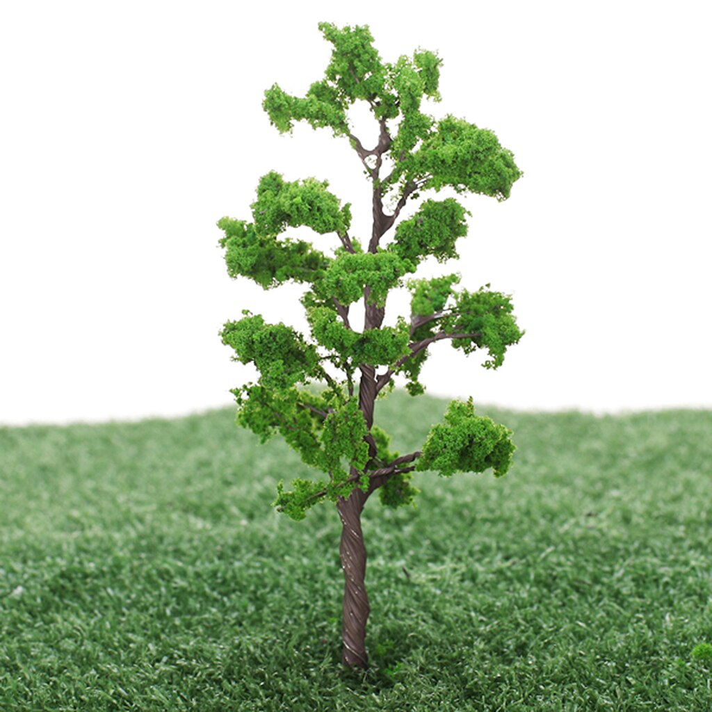 MagiDeal 5Pcs/Lot 1:75 Scale 12cm Train Layout Model Trees Green for Street Railway Railroad Building Models Landscape Scene