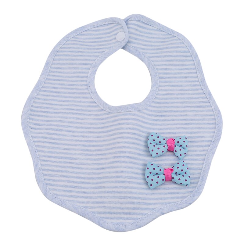 1Pc Saliva Towel Naby Bibs For Eating 360 Degree Rotation Baby Bibs Bandana Burp Cloths Newborn Infant Saliva Towel: blue stripe