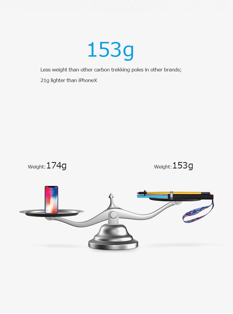 AONIJIE E4201 M-Pole Folding Ultralight Quick Lock Trekking Poles Hiking Pole Race Running Outdoor Walking Stick Carbon Fiber