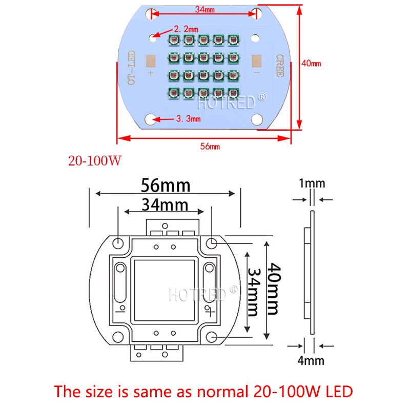50W 60W High Power LED Chip 660nm Deep Red LED Grow Light 660 nm COB Diode Emitter+Driver+heatsink+cooler+lens reflector