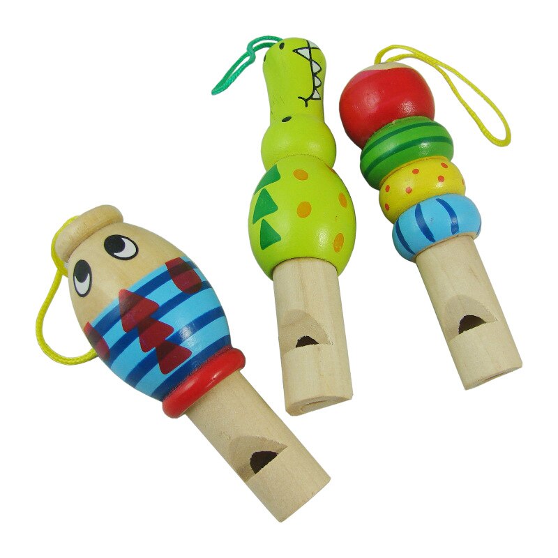 Cartoon Dier Leren Educatief Speelgoed Muziekinstrument Houten Speelgoed Houten Fluitje Muzikaal Speelgoed Voor Kinderen