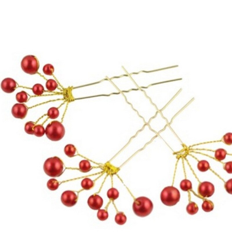 2 stks Vrouwen Meisjes Mode Haarspelden Simuleren Parel Haar Clip Bruiloft Bruids Hoofddeksels Haarspelden Styling Tools Vlechten Accessoires: Gold