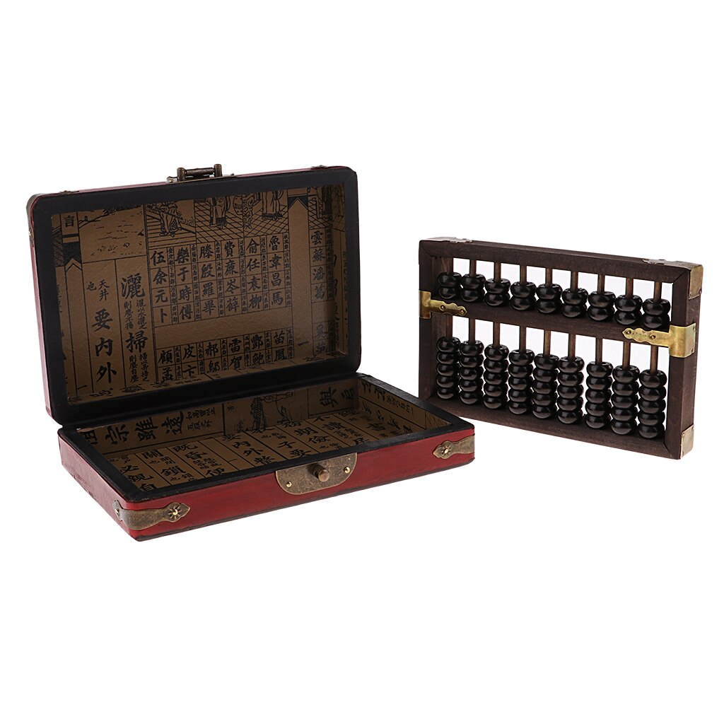 Chinese Wooden Abacus Calculating Frame Slide Rule Elementary Arithmetic Calculation Tool