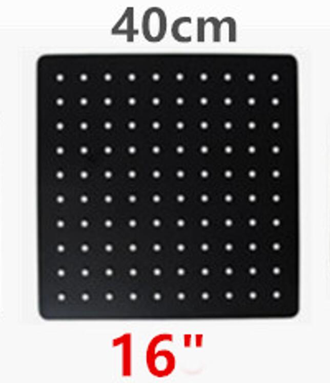 Cabezal de ducha de lluvia redondo y Cuadrado Negro, ultrafino, 2mm, 8 10 12 16 pulgadas, Brazo de ducha montado en pared y techo para Baño