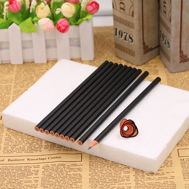 Simple black pencil Student school pen environmental plastic Shell HB Pencil Learning office stationery supplies