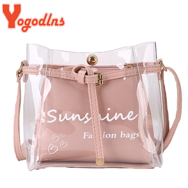 Yogodlns sacs à bandoulière pour femmes dame Transparent épaule gelée paquet été sac à main téléphone sac bolsa