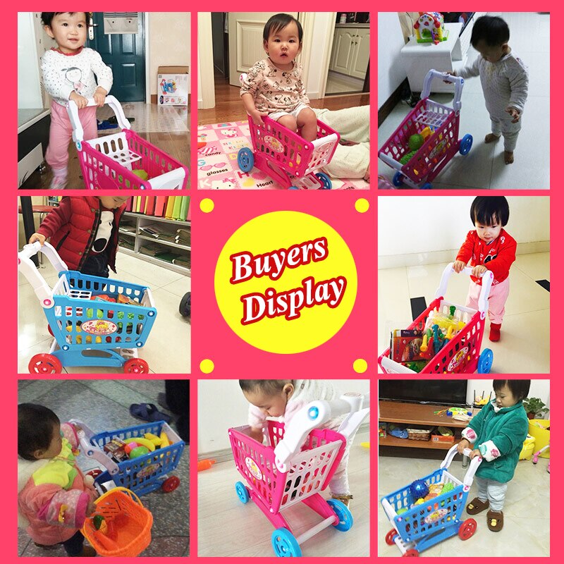 Baby Shining Winkelwagen Speelgoed 16 PCS Grote Winkelen Speelgoed Simulatie Kinderen Supermarkt Winkelen Speelgoed Groente Voedsel Speelgoed