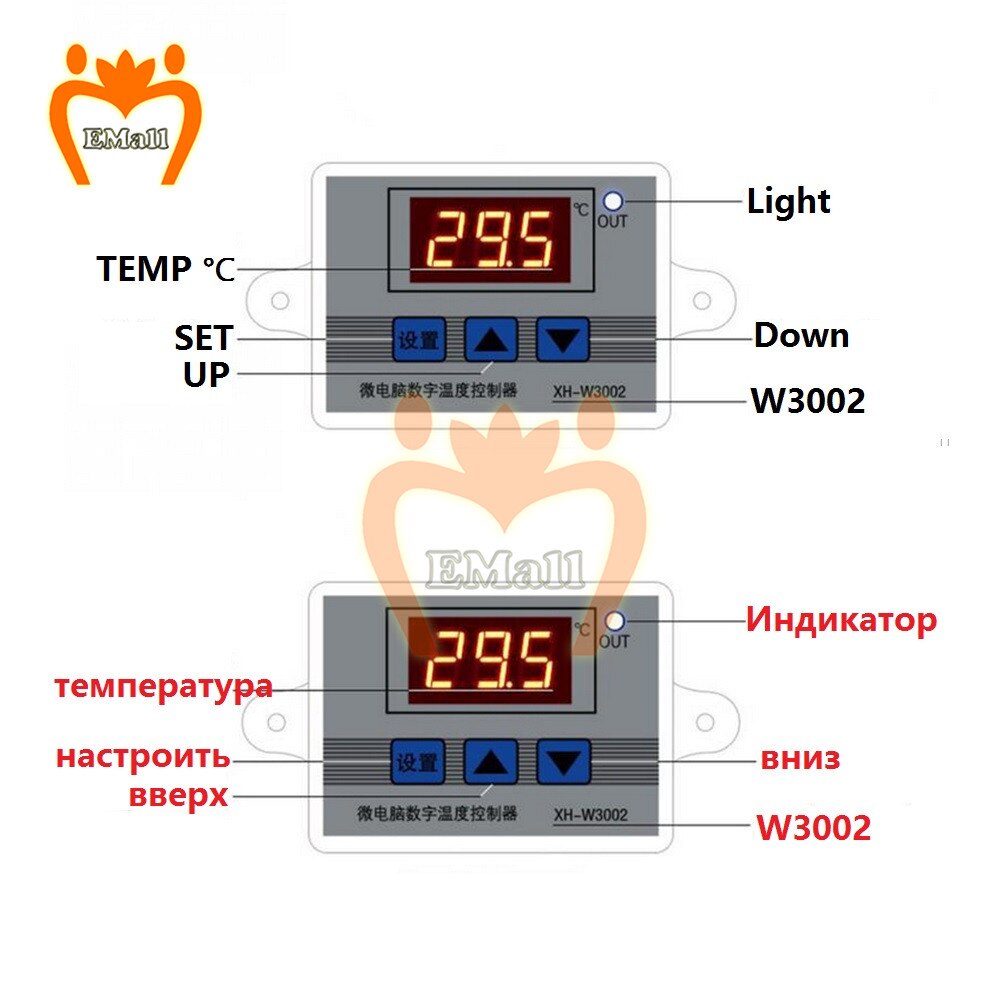 XH-W3002 W3002 Ac 110V-220V Dc 24V Dc 12V Led Digitale Thermoregulator Thermostaat Temperatuur Controller schakelaar Meter