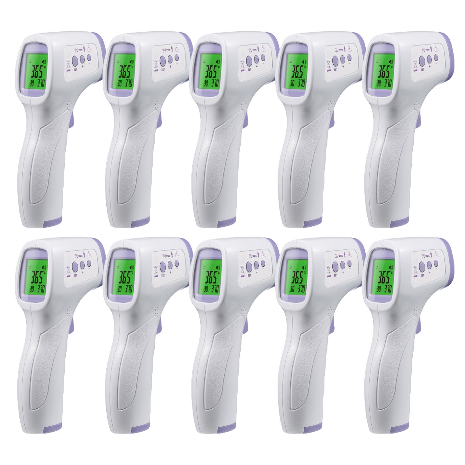 10 Stuks Voorhoofd Thermometer Non-Contact Infrarood Lichaamstemperatuur Meting Kleur Backlight Thermometer: Default Title