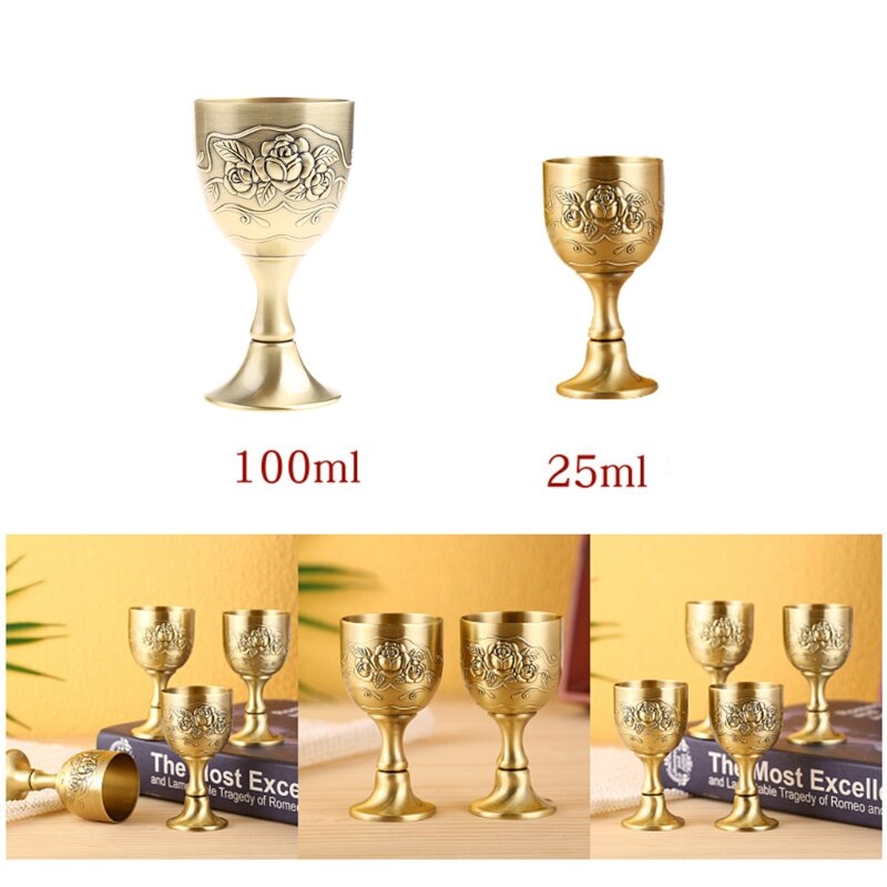 Large Metal European Antique Bronze Liquor Glass P...  Grandado