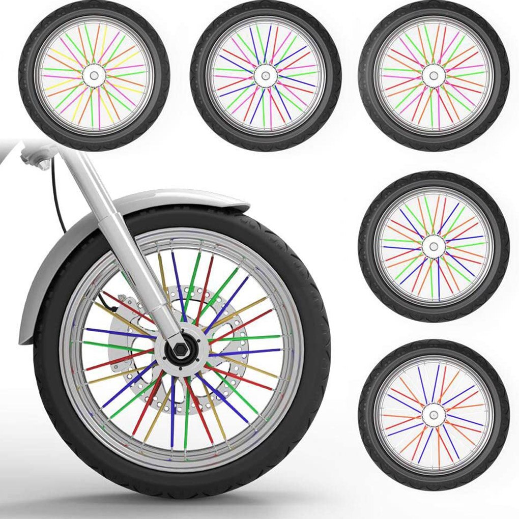 Protector de rueda de motocicleta, 72 piezas, cubiertas de piel para tubo de Motocross, accesorios geniales, 9 colores, 24CM/17CM