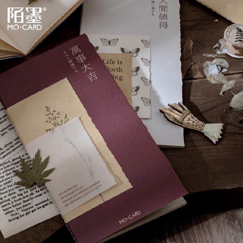 40 Sheets Special Paper Material Book Traveler Notebook Journal Retro Literary Collage Notebook Inner Core Stationery