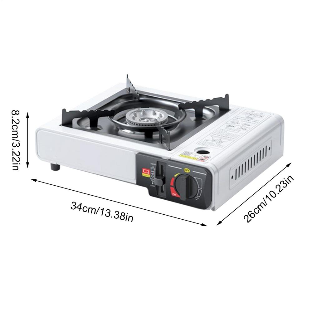 Estufa de Cassette portátil, estufa compacta para acampar, cocina resistente, Control de llama multietapa, encendido automático para Picnic y senderismo: Blanco