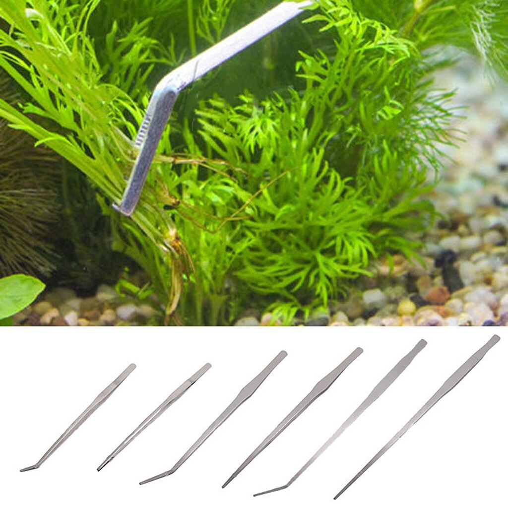27Cm/38Cm/48Cmstainless Staal Aquarium Pincet Live Tank Aquascaping Kits-Gebogen/Elleboog En rechte Pincet