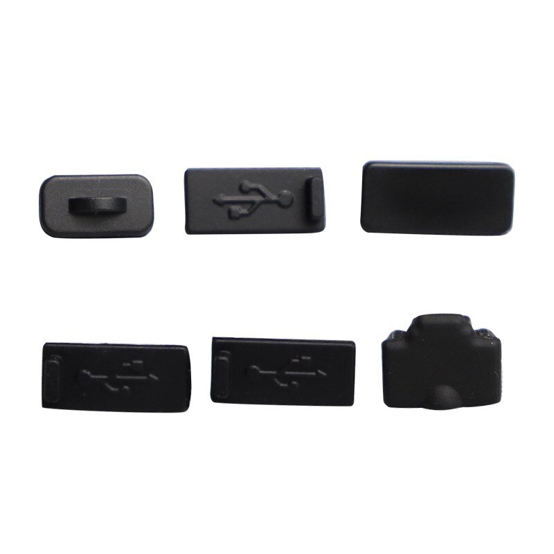 6 Stuks Zwarte Siliconen Stof Pluggen Set Voor PS5 Accessoires Usb Hdm Interface Anti-stof Cover Stofdicht Plug Voor PS5 Game Console