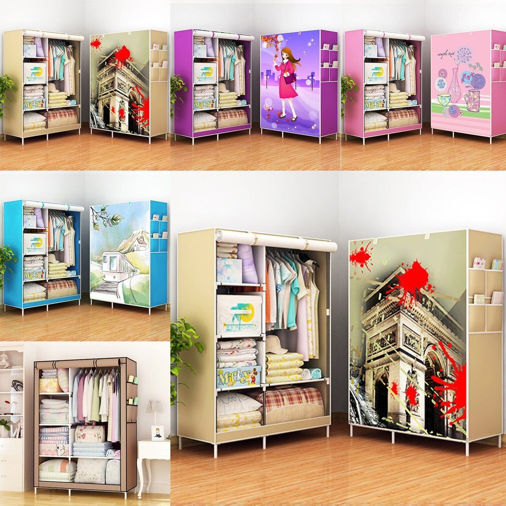 Simple Wardrobe Storage Closet Hanging Wardrobe Reinforcement Combination