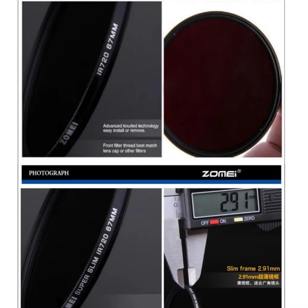 Infrared IR Filter Camera Lens Filter 680nm 720nm 760nm 850nm 950nm Filter Infrared Filter for SLR DSLR Camera Lens Nikon Canon