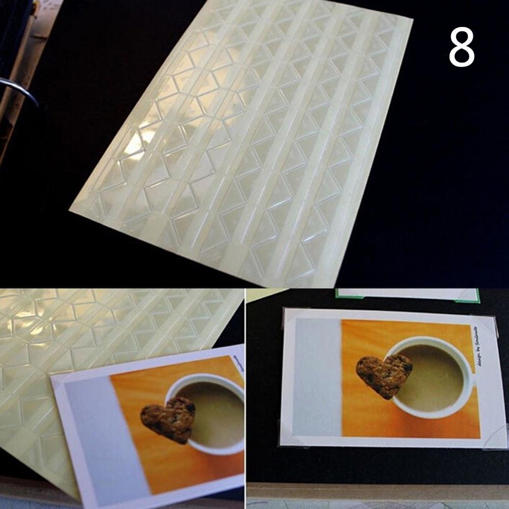 Self-adhesive Card Photo Corner Stickers PVC Paper Book corner sticker decor scrapbook Poster album essential Stickers: transparent