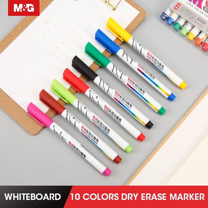 M &amp; G 8/12 Kleuren/Set Gekleurde Whiteboard Markers, Droge Wissen Kleur Markers, 1.0Mm, kantoor, School, Briefpapier, Tekening, Art Supply