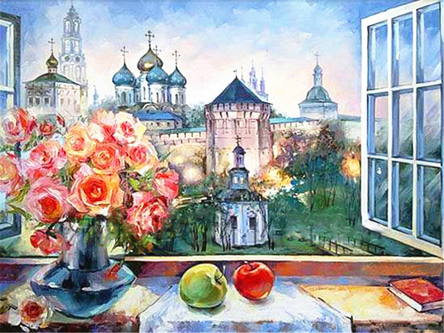 HUACAN peinture par numéros fenêtre paysage dessin sur toile peint à la main Art photo Kits bricolage décoration de la maison