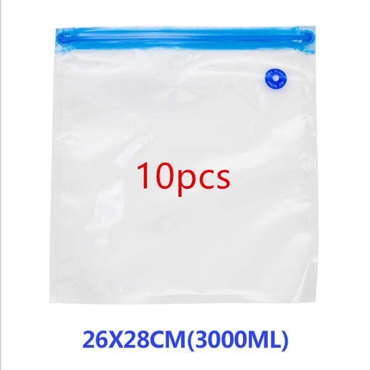 Electric Air Valve Port Vacuum Food Fresh-Keeping Bag Recycling With Self Sealing Bag Packaging Storage Bag: 26x28cm