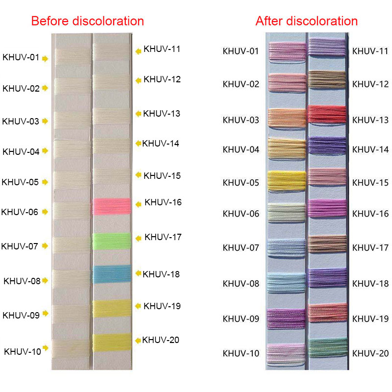 2700 meters Color Changing Sewing Thread Photosensitive UV Yarn 150D/2 UV Color Changing Yarn Spot