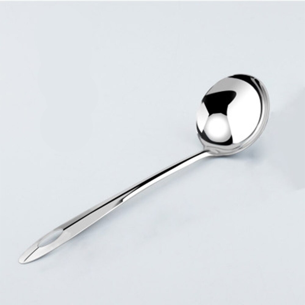 Stainless Steel Spoon And Leaky Spoon Colander Pot Spoon Long Handle Kitchen Cooking Tool Slotted Ladle Soup Ladle: Large soup ladle
