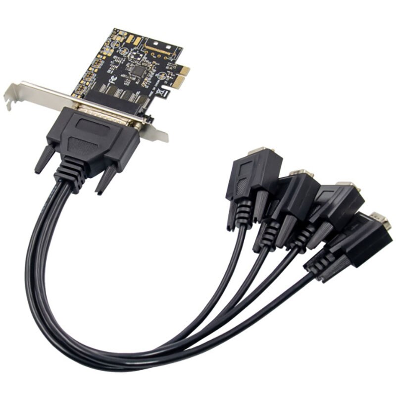 PCIE AX99100 1 Out 4S DB-9 Pin RS232 Serial Port Card Industrial Serial COM1 Port Expansion Card for PC
