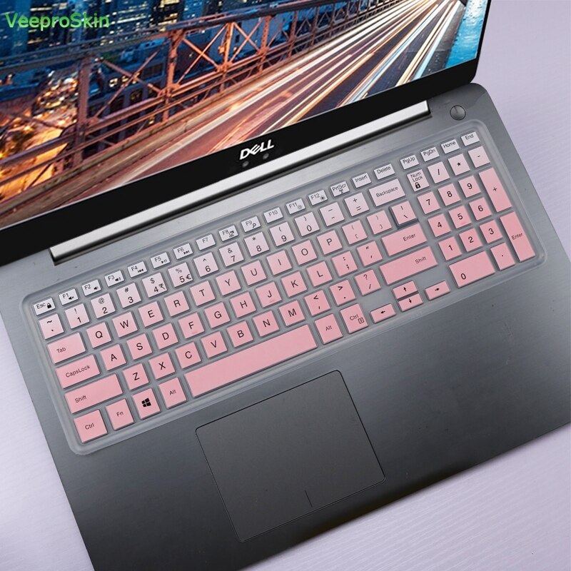 15.6 cal laptopy nakładka na klawiaturę do Dell Inspiron 15 3543 3550 3560 3570 3580 3590 3567 3576 5555 5565 5567 7557 5559 7559: gradualpink