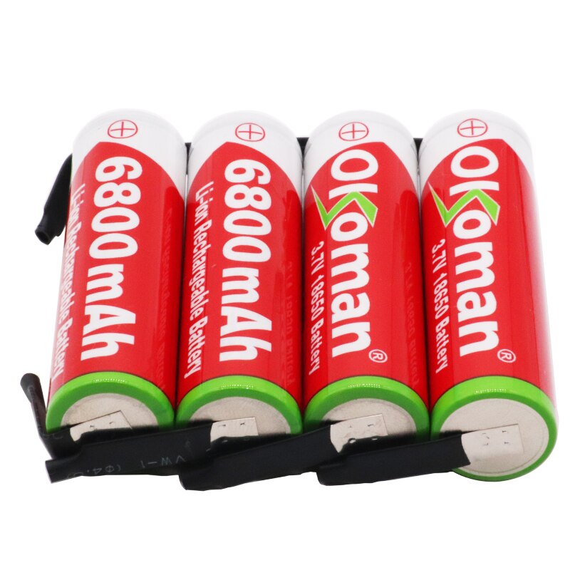 100% Original 3.7v 6800mah 18650 Lithium Rechargeable Battery For battery pack power tool Flashlight batteries