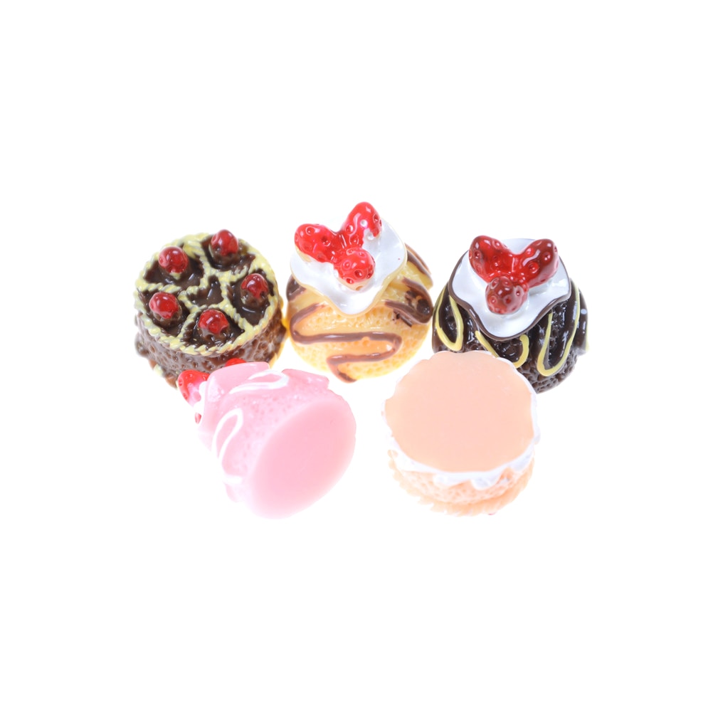 5pcs/lot Kitchen Toys Lovely Mini Cakes 1:12 Baby Doll Home Girl Scene Model Pastry Bauble Dollhouse Accessories