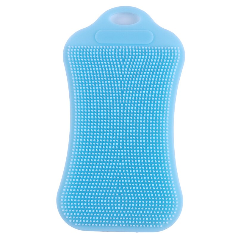 1Pc Silicone Dish Washing Sponge Scrubber Kitchen Cleaning Antibacterial Tool Dish Bowl Magic Cleaning Brush Scouring Pad Wash: Light blue