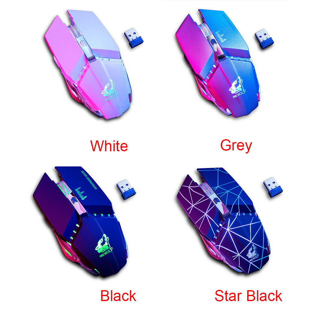 X11 2.4G For PC Gaming Wireless Mouse Universal Office USB Rechargeable Laptop LED Backlit Optical DPI Machinery Colorful Light