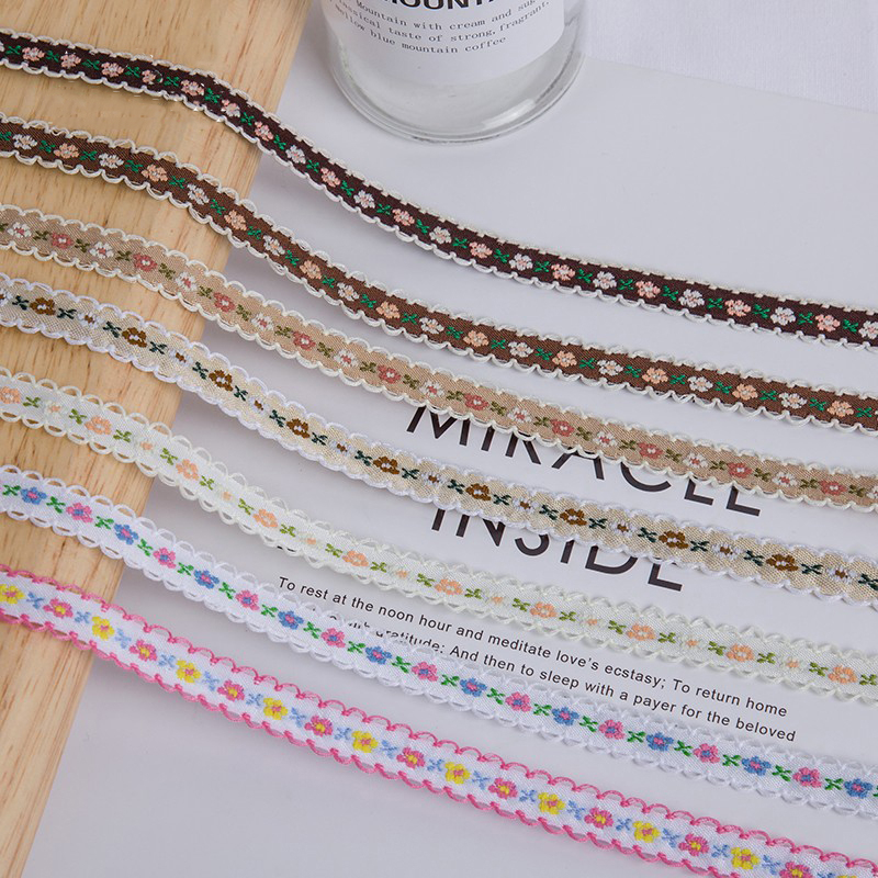 20 Meters Flower Packaging Ribbon Embroidered Lace Fabric Ribbon 1cm Diy Cake Ribbons