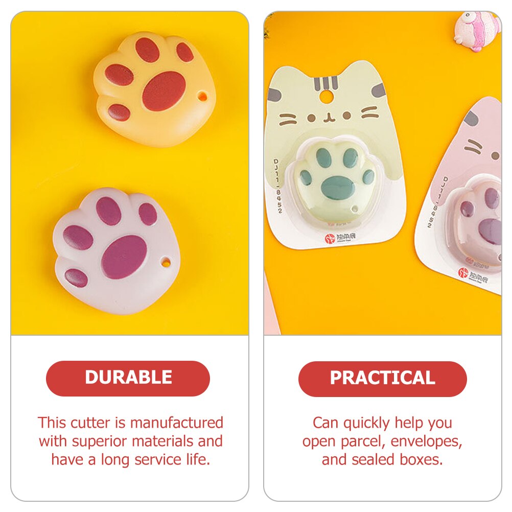 5Pcs Cartoon Utility Cutter Retractable Box Cutter Package Mini Opener (Yellow)