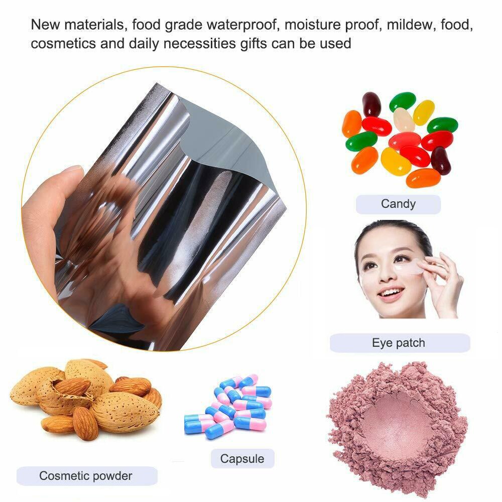 100pcs Silver Vacuum Sealer Aluminum Foil Mylar Bags Storage Pouches Home Kitchen Tools For Convenient Food Nuts^1