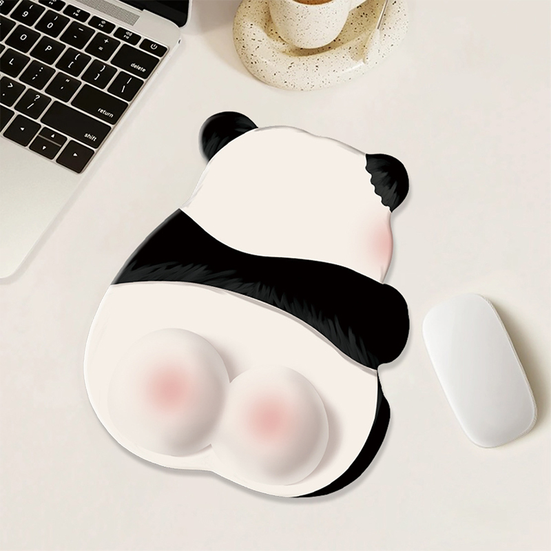 Kawaii Roze Panda Muismat Siliconen Pols Muismat Leuke Antislip Computer Kantoor High-End Muismatten Voor Meisjes: orange
