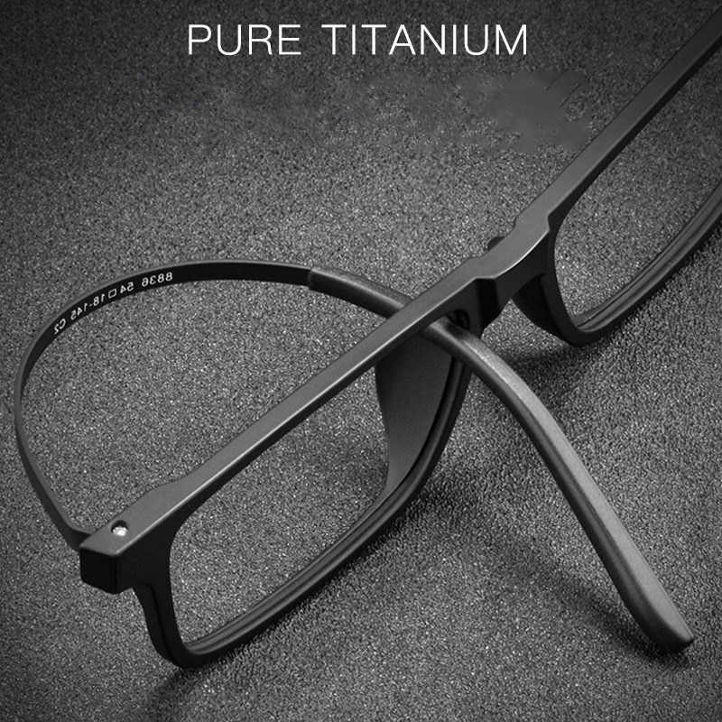 Lunettes en titane pur pour hommes, monture TR90 ultralégère, myopie, hypermétropie, grande monture, 8836x