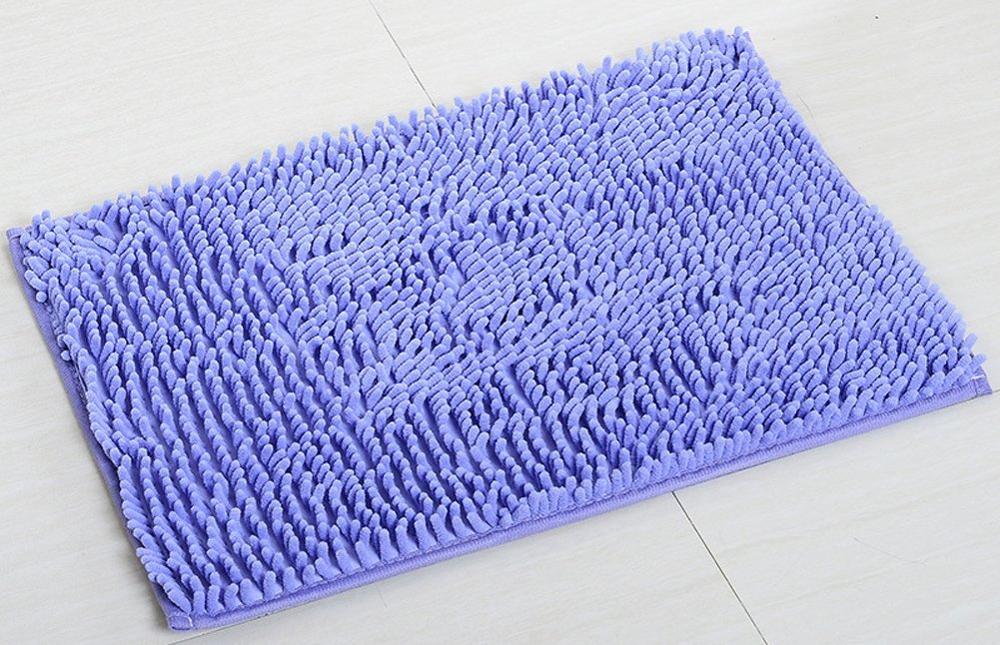 40*60 CM tapis de salle de bain Chenille tapis de bain antidérapants tapis de sol en microfibre absorbant l'eau rapide: Pourpre