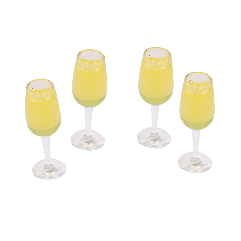 2/4Stck Mini 1/12 Puppenhaus Bahre Tasse Simulation Möbel Wein Glas Becher für Puppe Haus Dekoration Zubehör