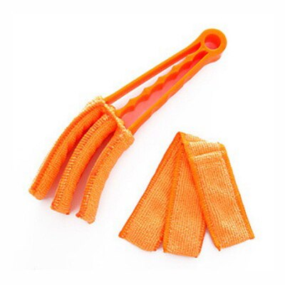 Window Blinds Cleaning Brush Microfiber Air Conditioning Duster Cleaner Removable Venetian Blind Blade Cleaning Cloth Washable: Orange