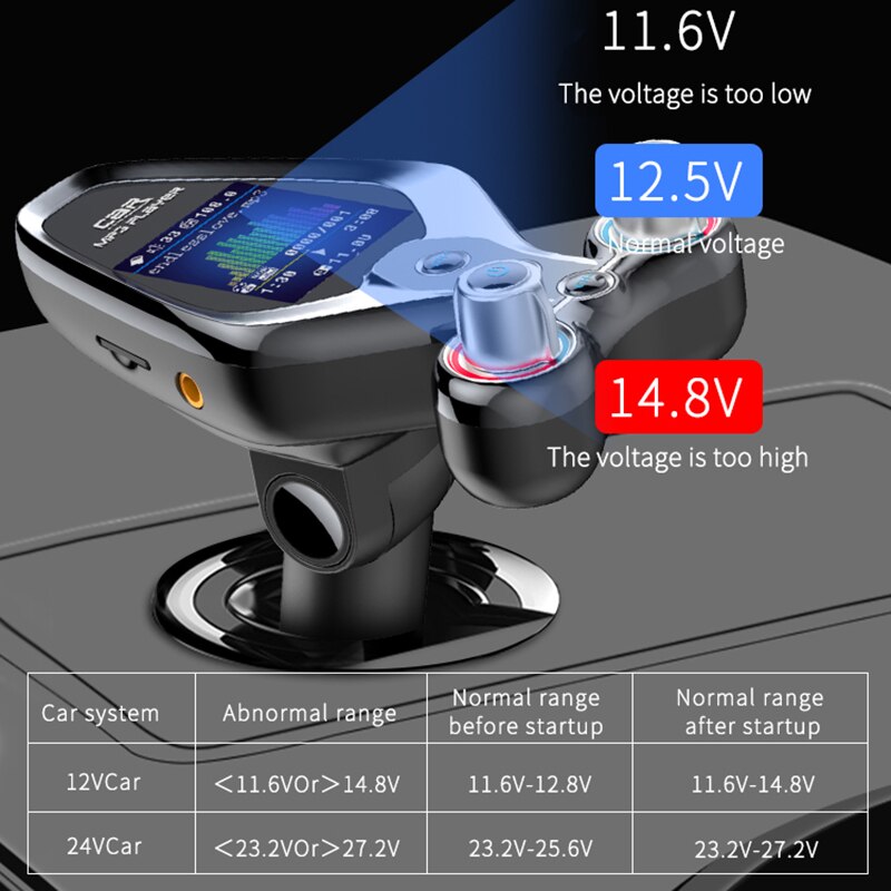 JINSERTA Bluetooth 5,0 FM Transmitter QC 3,0 Schnelle Ladegerät TF-Karte U Disk Auto Mp3 Player Musik ordner schalter AUX In Ausgang