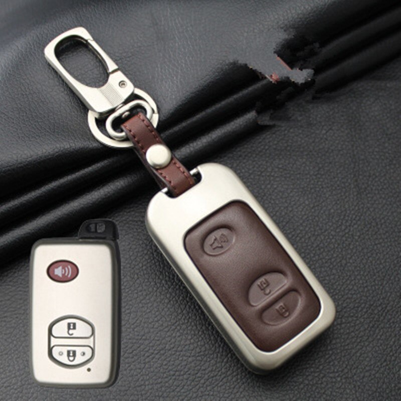 Zinc Alloy Car Key Case Cover Bag For Toyota Camry Prius Land Cruiser Prado 150 Crown For Subaru Foreste XV Keychain Holder: 2-1 brown