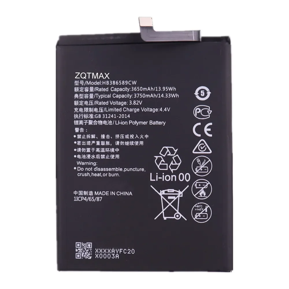 Hb386589 baterii ecw 3750 mah pentru huawei  p10 plus nova 5t 4 3 honor 20 8x 9x lite view 10 v10 mate 20 lite, instrument gratuit pentru baterie de telefon