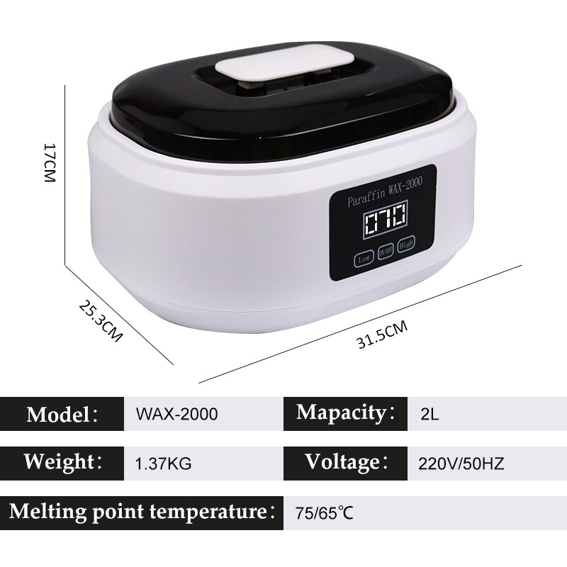 2L Grote Paraffine Kachels Elektrische Wax Warmer Kit Hand En Body Warmer Schoonheidssalon Voetenbad Wax Ontharing waxen Pot