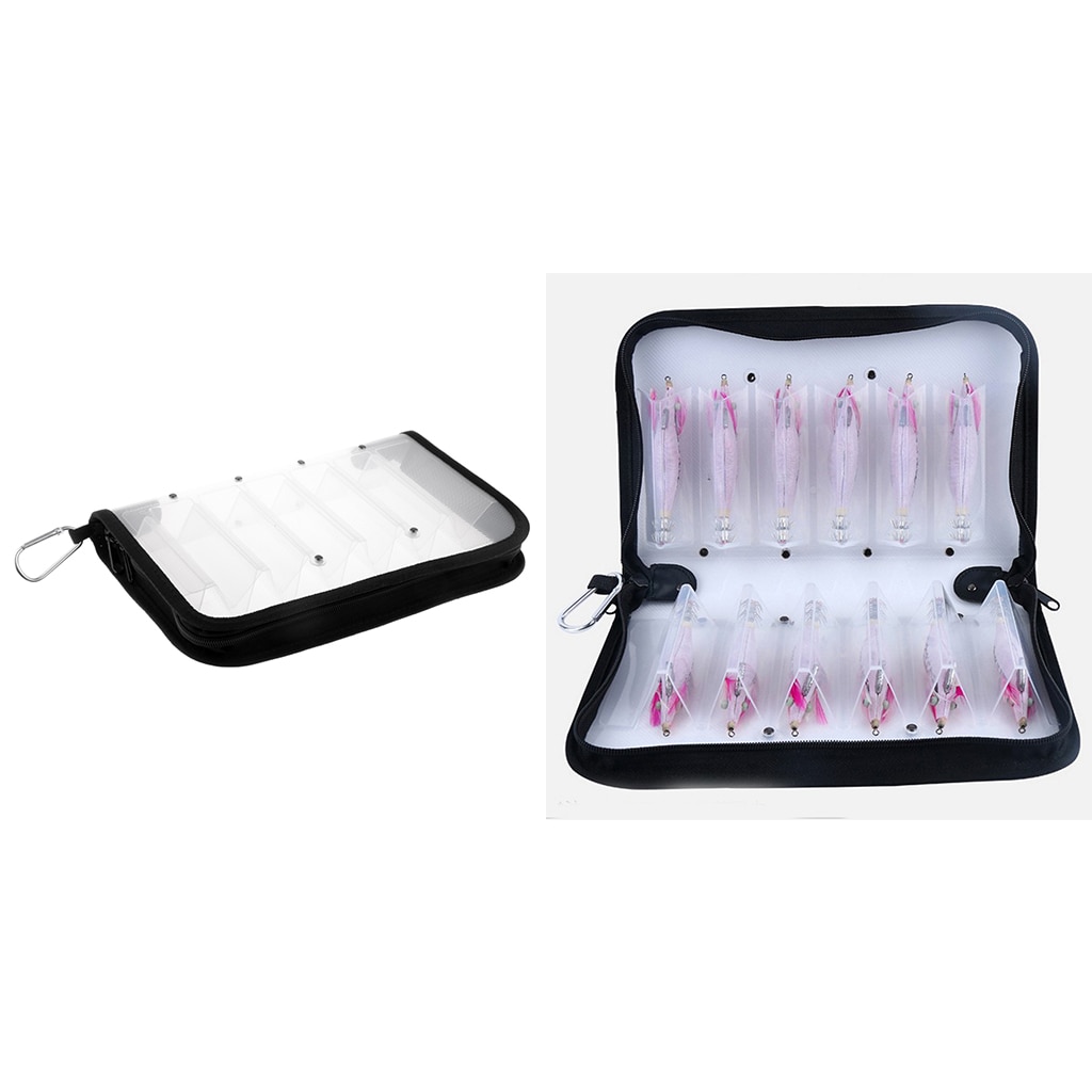 2pcs Fishing Utility Box Lures Squid Jig Wallet Storage Bag 12 Compartments