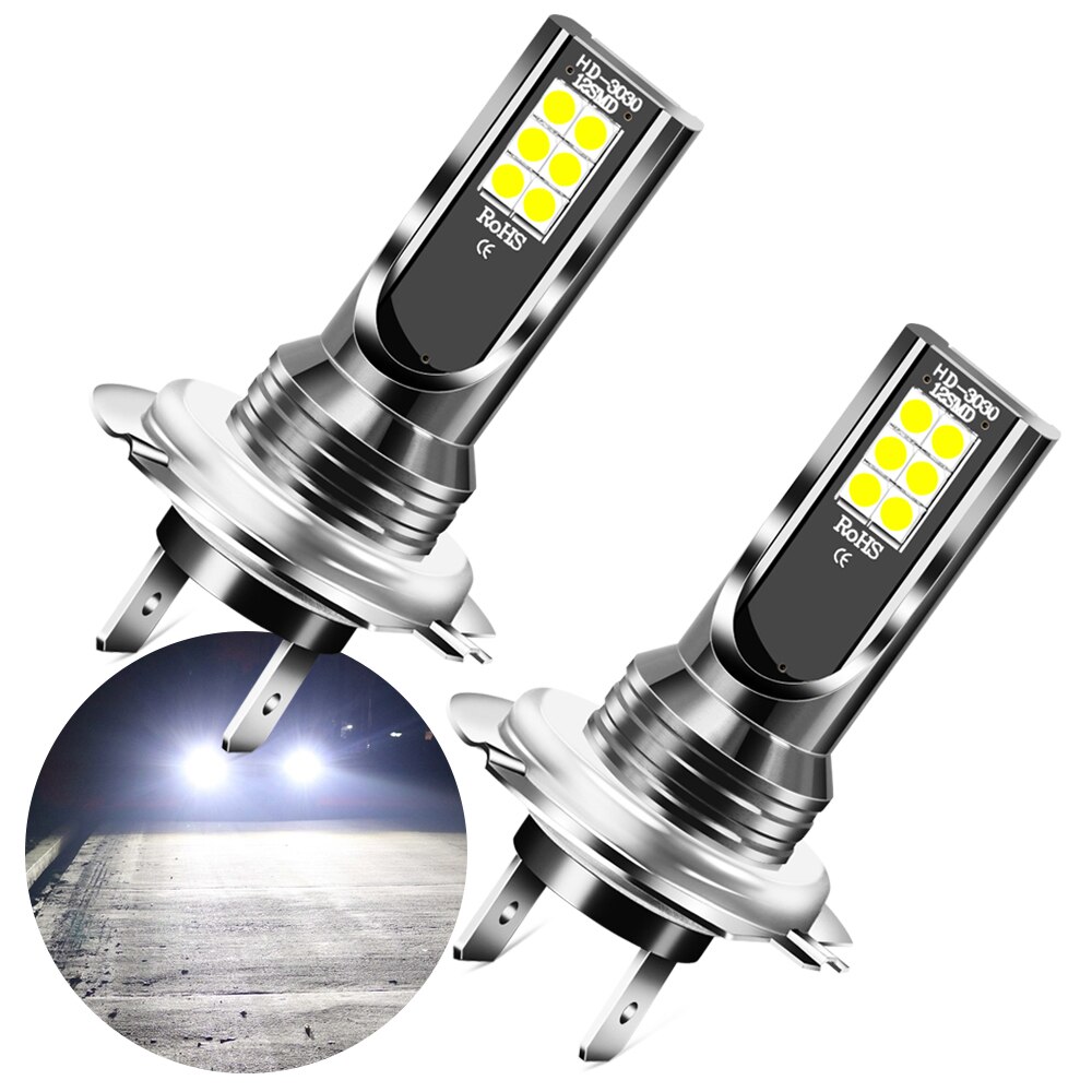 2x H7 LED Car Headlight Bulbs Super Bright for Peugeot 206 307 406 407 207 208 308 508 3008 4008 6008 301 408